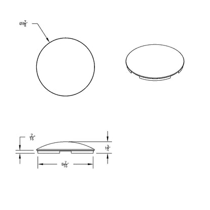 4 Even Notched Chrome Dome Front Hubcap - 7/16" Lip