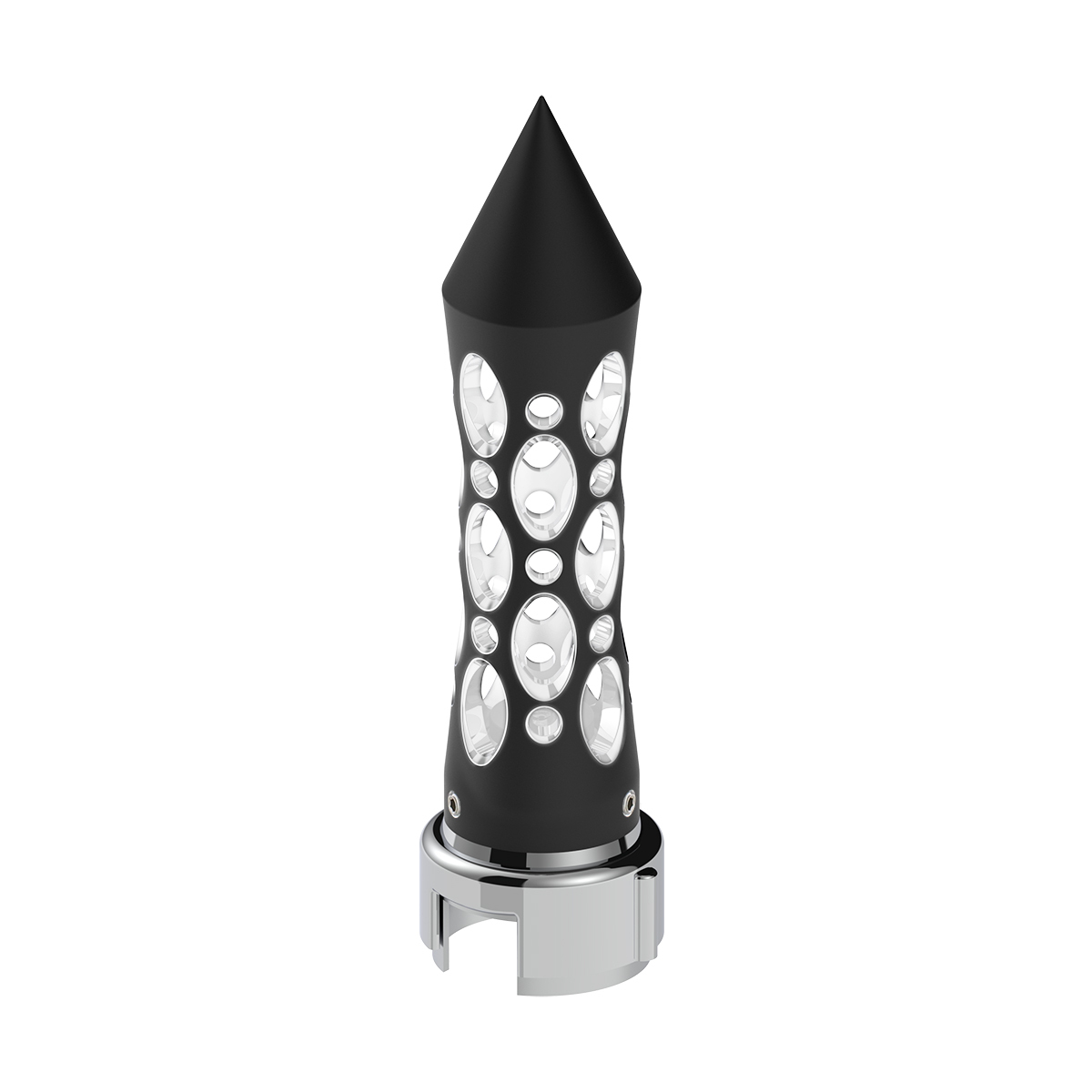 Thread-On Daytona Spike Gearshift Knob With LED 13/15/18 Speed Adapter - Black/White LED