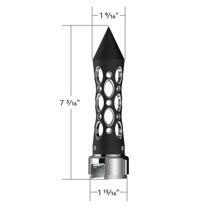 Thread-On Daytona Spike Gearshift Knob With LED 13/15/18 Speed Adapter - Black/White LED