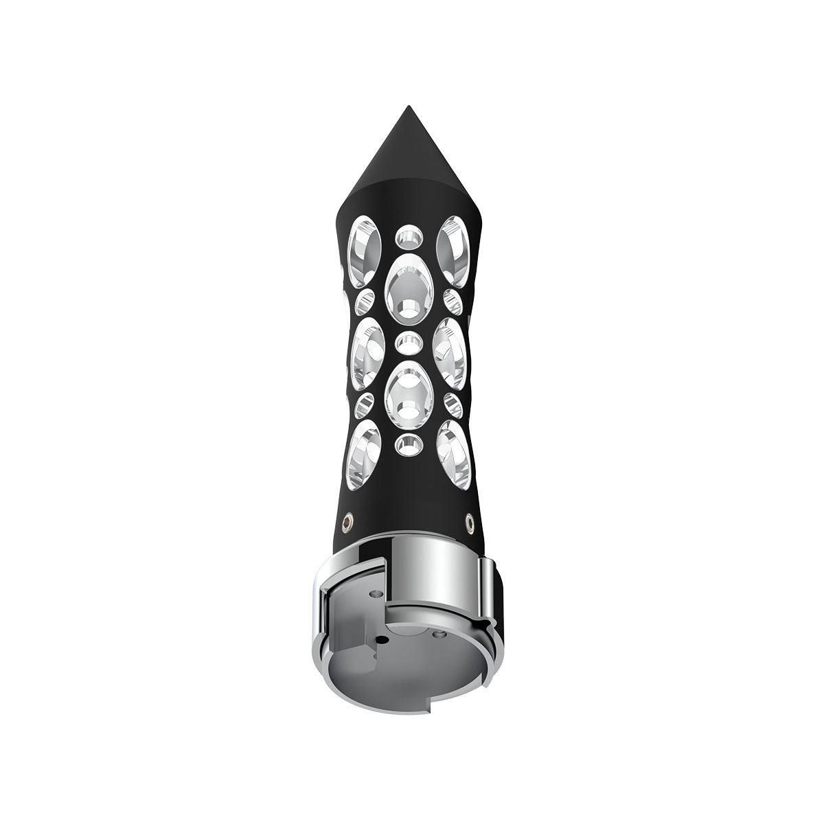 Thread-On Daytona Spike Gearshift Knob With LED 13/15/18 Speed Adapter - Black/White LED