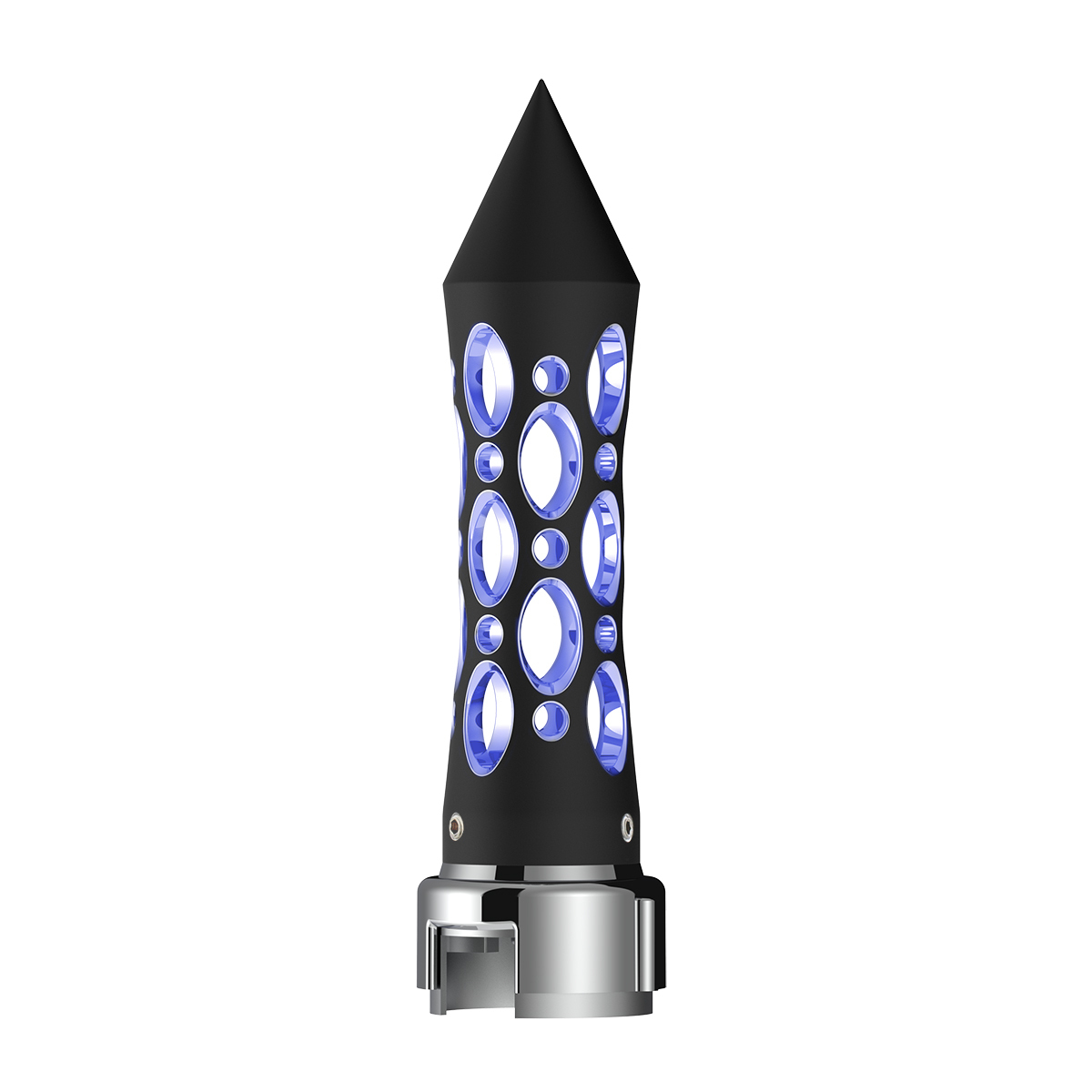 Thread-On Daytona Spike Gearshift Knob With LED 13/15/18 Speed Adapter - Black/Blue LED