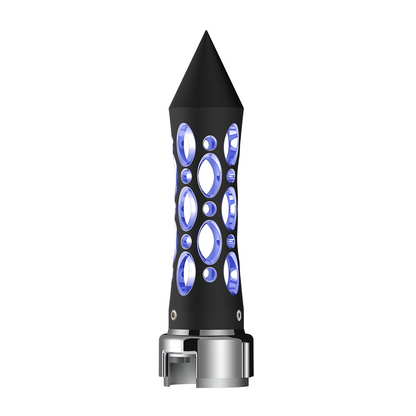 Thread-On Daytona Spike Gearshift Knob With LED 13/15/18 Speed Adapter - Black/Blue LED