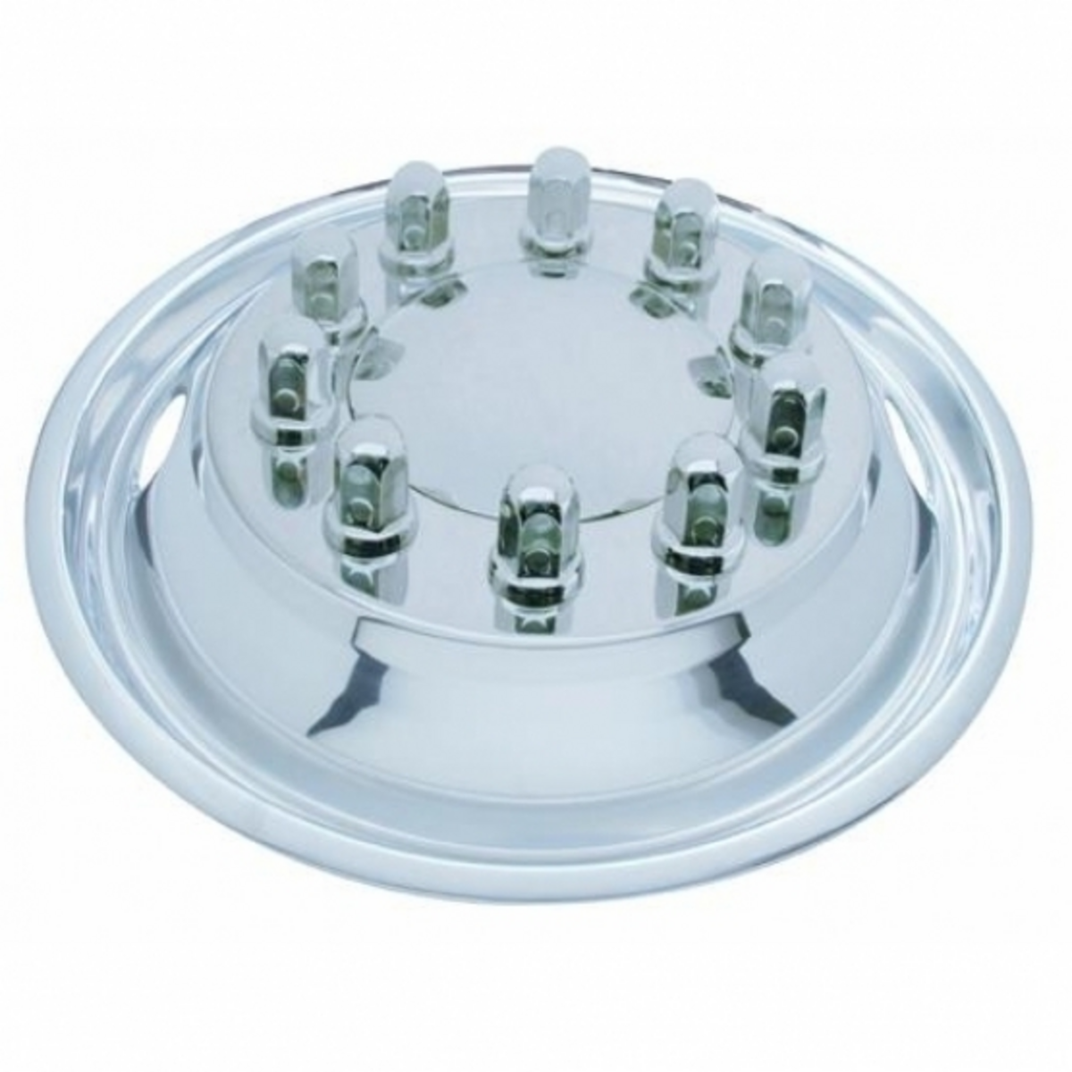 22.5" OD Stainless Front Wheel Simulator Set - 2 Vent Hole, Hub Piloted