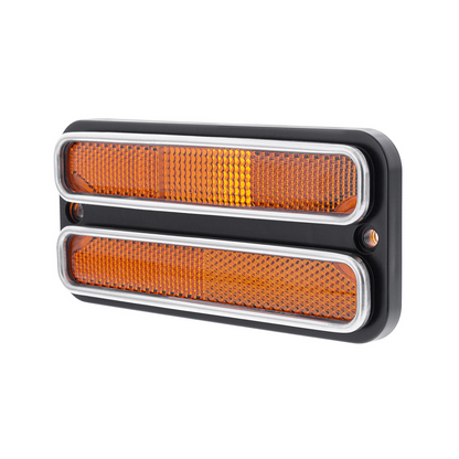 Deluxe Side Marker Light With Stainless Steel Trim For 1968-1972 Chevrolet & GMC Truck-Amber Lens