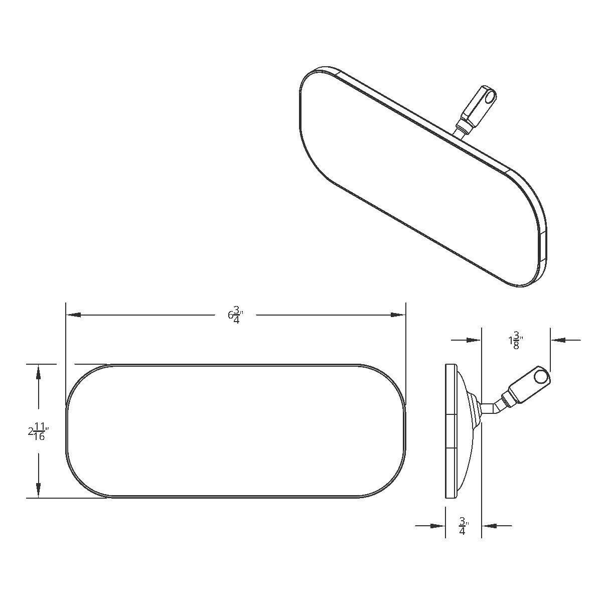 Interior Rear View Mirror Head For 1960-71 Chevy Truck