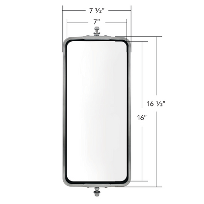 7" X 16" 430 Stainless Steel West Coast Style Mirror - Non Heated