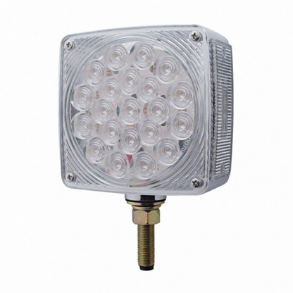 45 LED Single Stud Double Face Turn Signal Light (Driver) - Amber & Red LED/Clear Lens