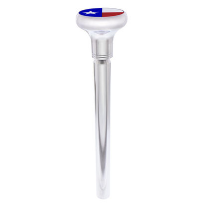 1/2"-13 Thread-On Gearshift Knob With Texas Flag Sticker - Chrome