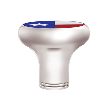 1/2"-13 Thread-On Gearshift Knob With Texas Flag Sticker - Chrome