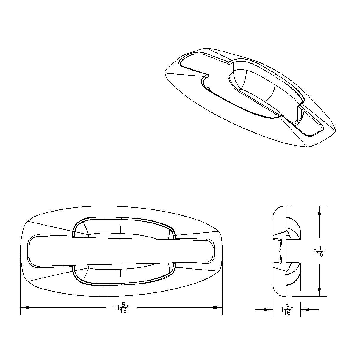 Chrome Exterior Door Handle Cover For Kenworth T680/T880 (2013-2024) & W990 (2019-2024) - Driver and Passenger (2pcs)