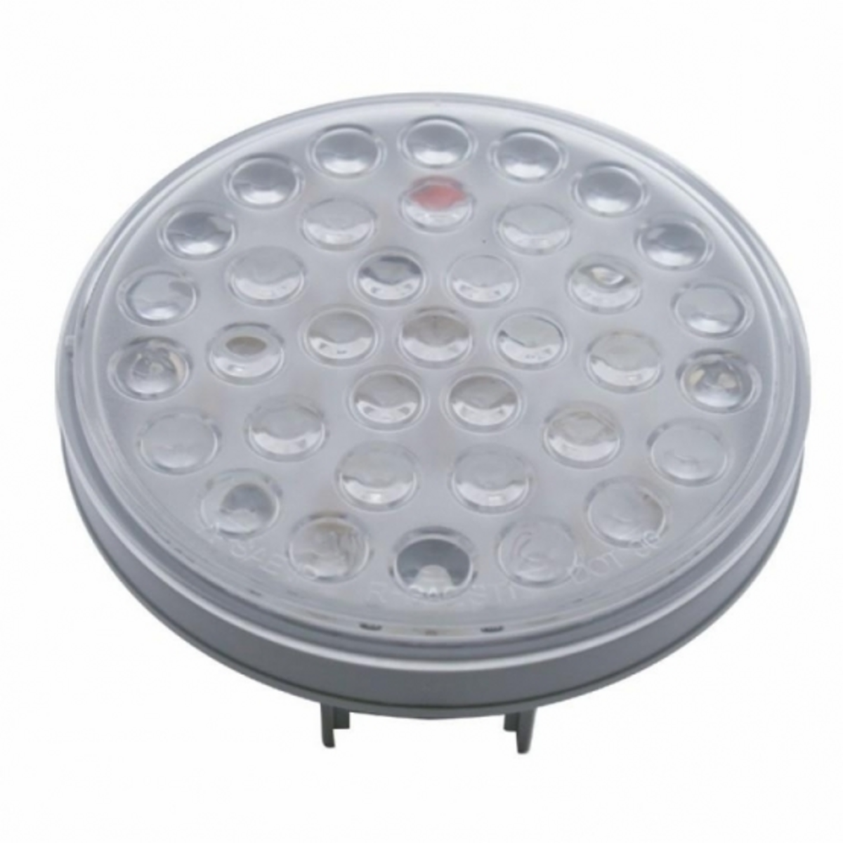 3-3/4" Bolt Pattern SS Spring Loaded Bar With 6X 36 LED 4" Lights & Visors -Red LED/Clear Lens (Pair)