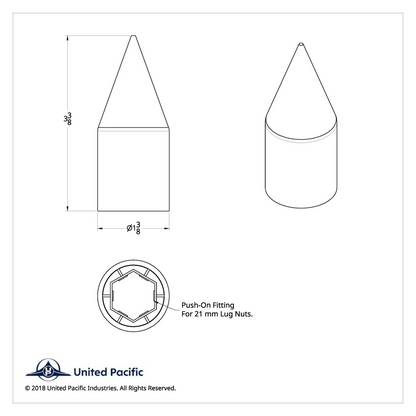 Chrome Spike Nut Cover For 1999-2004 Ford F-150, Push-On Style (Bulk)