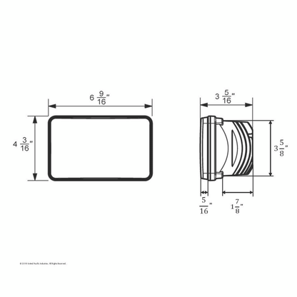 ULTRALIT - 4" X 6" Rectangular LED Headlight With White LED Position Light - High Beam