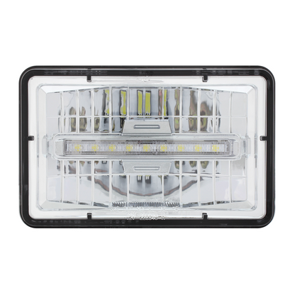 ULTRALIT - 4" X 6" Rectangular LED Headlight With White LED Position Light - High Beam