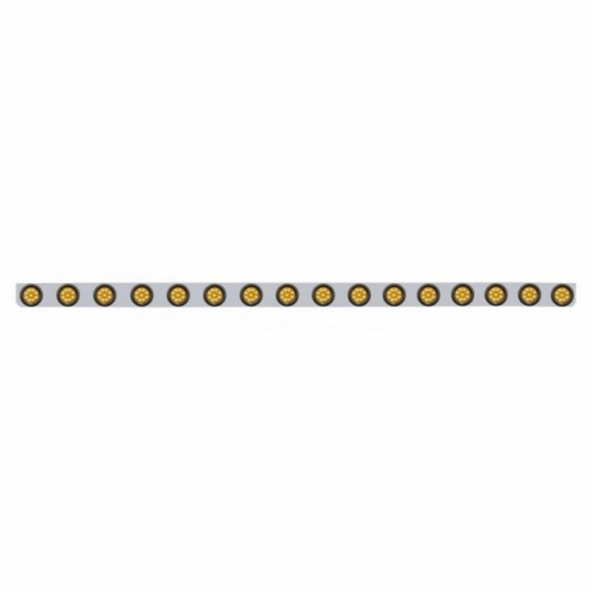 79-1/2" Stainless Bumper Light Bracket With 16X 9 LED 2" Light & Grommets - Amber LED/Amber Lens