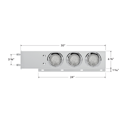 3-3/4" Bolt Pattern Deluxe SS Spring Loaded Bar W/6X 36 LED 4" Light & Visors -Red LED/Clear Lens (Pair)
