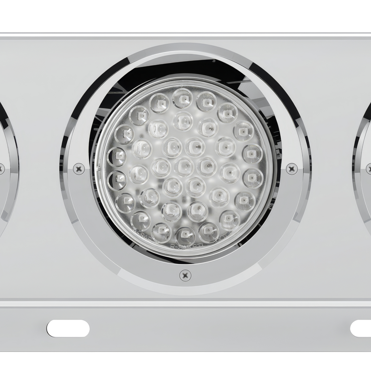 3-3/4" Bolt Pattern Deluxe SS Spring Loaded Bar W/6X 36 LED 4" Light & Visors -Red LED/Clear Lens (Pair)