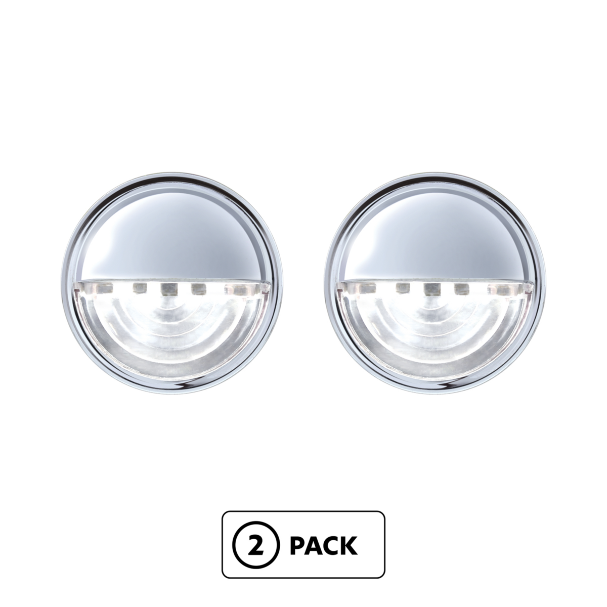 4 LED Round License Light - White LED (2-Pack)