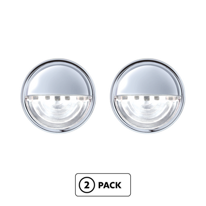 4 LED Round License Light - White LED (2-Pack)
