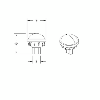 4 LED Round License Light - White LED (2-Pack)