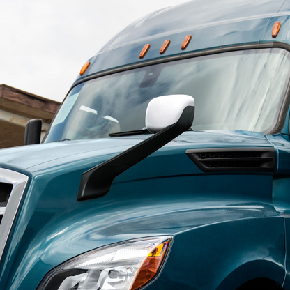 Chrome Plastic Hood Mirror Cover For 2018-2026 Freightliner Cascadia-Driver and Passenger (2pcs)