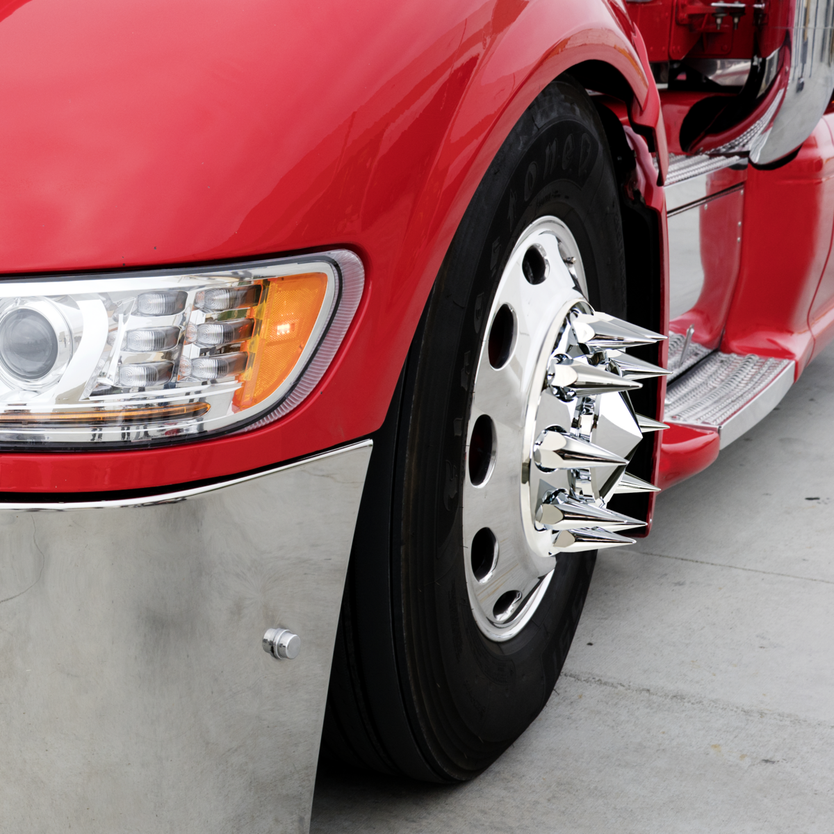 33mm X 4-3/4" Chrome Super Spike Nut Covers - Push-On (Box of 10)