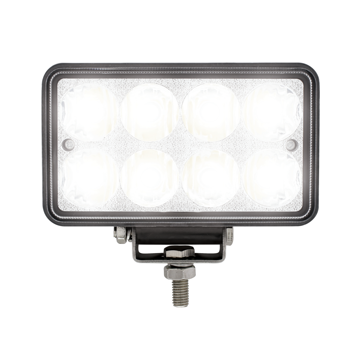 8 High Power LED Rectangular Work Light With Chrome Reflector