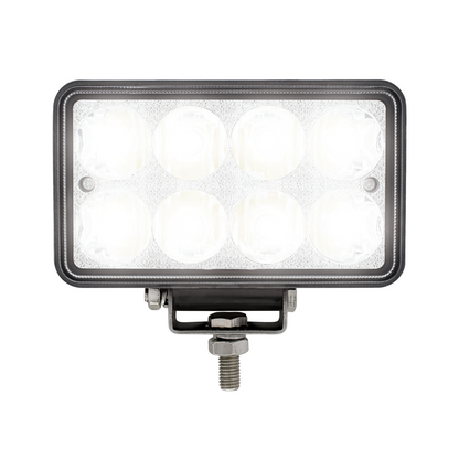 8 High Power LED Rectangular Work Light With Chrome Reflector