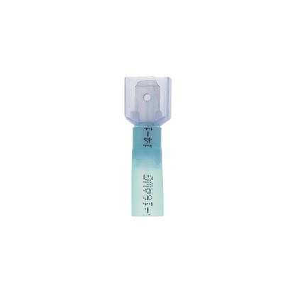 16-14 AWG .250 Tab CS Fully Insulated Heat Shrink M Disconnect - Blue (10-Pack)