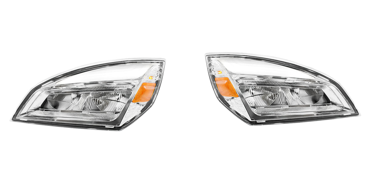 High Power Chrome LED Headlight For 2018-2024 Freightliner Cascadia-Driver and Passenger (2pcs)