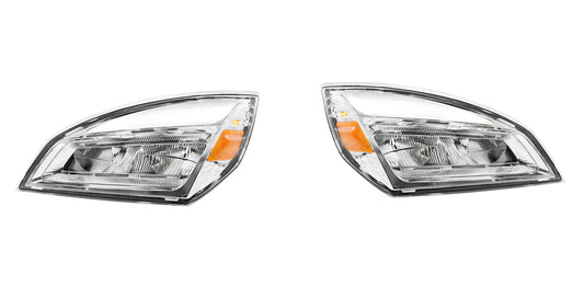 High Power Chrome LED Headlight For 2018-2024 Freightliner Cascadia-Driver and Passenger (2pcs)