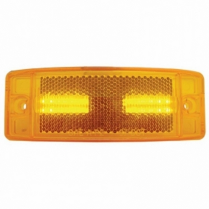 16 LED Rectangular Clearance/Marker Light With Reflex Lens - Amber LED/Amber Lens