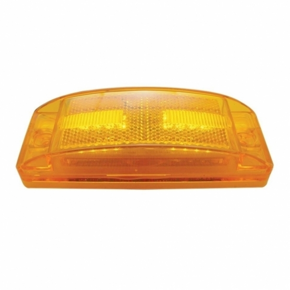 16 LED Rectangular Clearance/Marker Light With Reflex Lens - Amber LED/Amber Lens