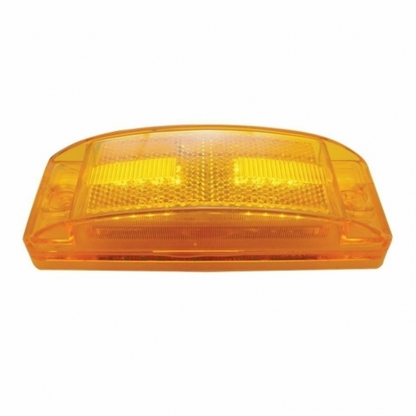 16 LED Rectangular Clearance/Marker Light With Reflex Lens - Amber LED/Amber Lens