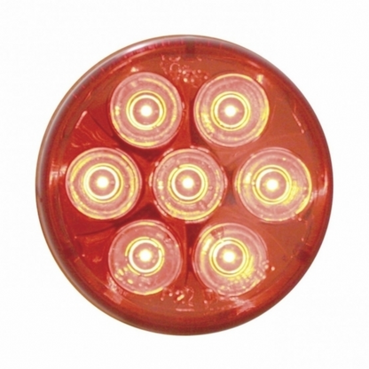 7 LED 2" Round Light (Clearance/Marker) - Red LED/Red Lens