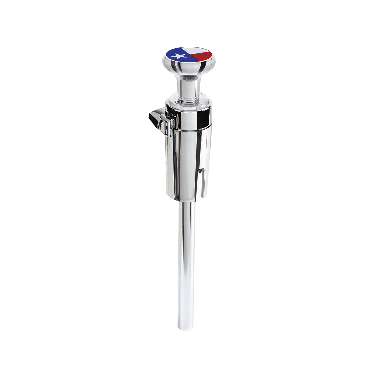 Thread-On Gearshift Knob With 13/15/18 Speed Adapter & Texas Flag Sticker - Chrome