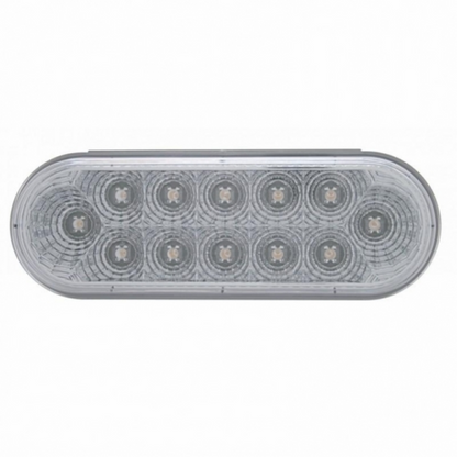 12 LED 6" Oval Reflector Light (Stop, Turn & Tail) - Red LED/Clear Lens