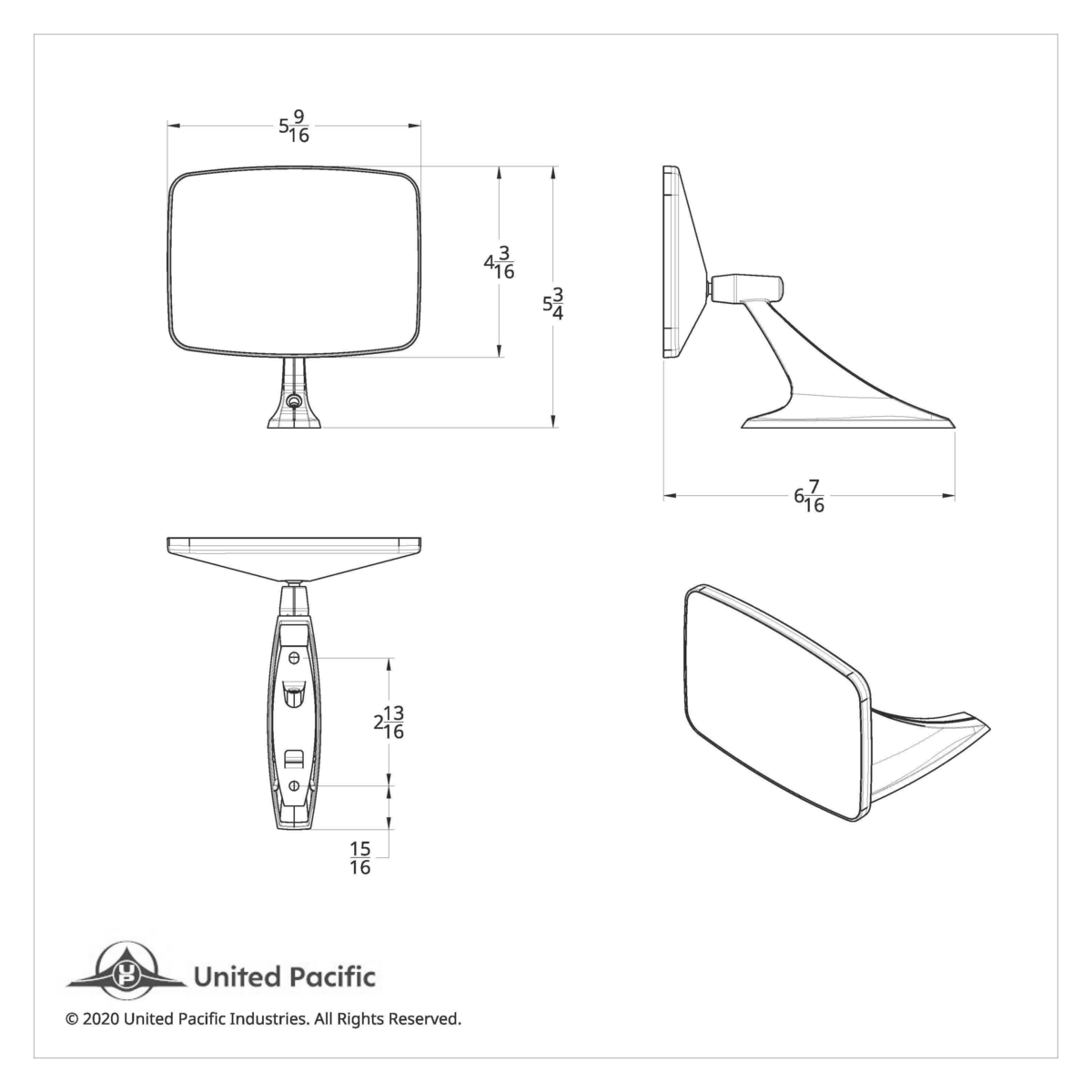 Exterior Mirror With Convex Mirror And LED Turn Signal For 1973-87 Chevy & GMC Truck - R/H