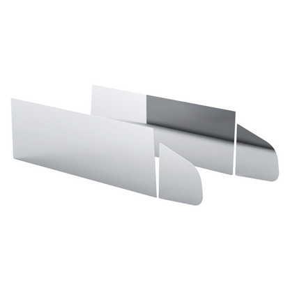 430 Stainless Steel 8" Chop Top Window Trim For 2006-2016 International Prostar With Non-Sealed Vent Window (Pair)