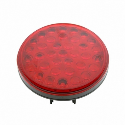 Chrome 1 Piece Rear Light Bar With Six 36 LED 4" Lights & Bezels - Red LED/Red Lens