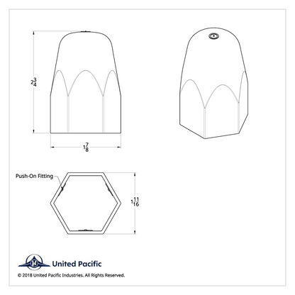 1-1/2" X 2-3/4" Chrome Plastic Tall Nut Covers - Push-On (Color Box of 20)
