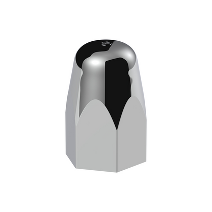 1-1/2" X 2-3/4" Chrome Plastic Tall Nut Covers - Push-On (Color Box of 20)