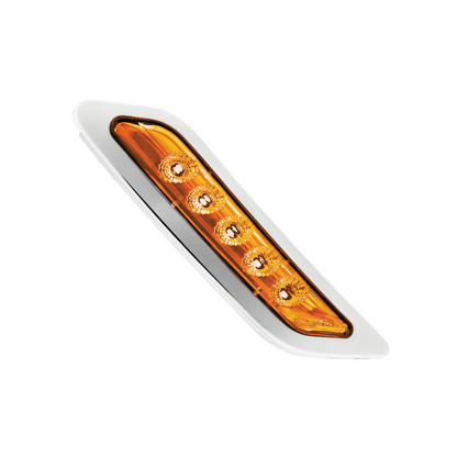 Double Fury 5 LED Door Turn Signal Light For 2012-2021 Peterbilt 579-Amber & Green LED, Driver