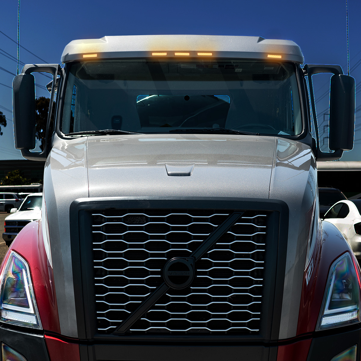 6 LED Exterior Visor Light For 1996-2024 Volvo VNL-Amber LED/Clear Lens