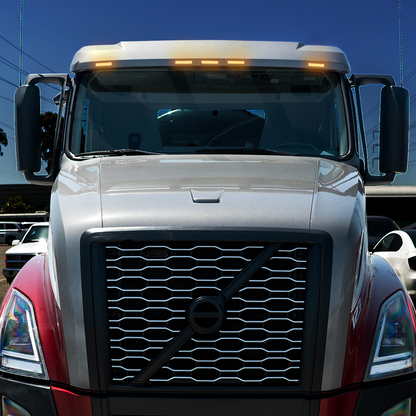 6 LED Exterior Visor Light For 1996-2024 Volvo VNL-Amber LED/Clear Lens