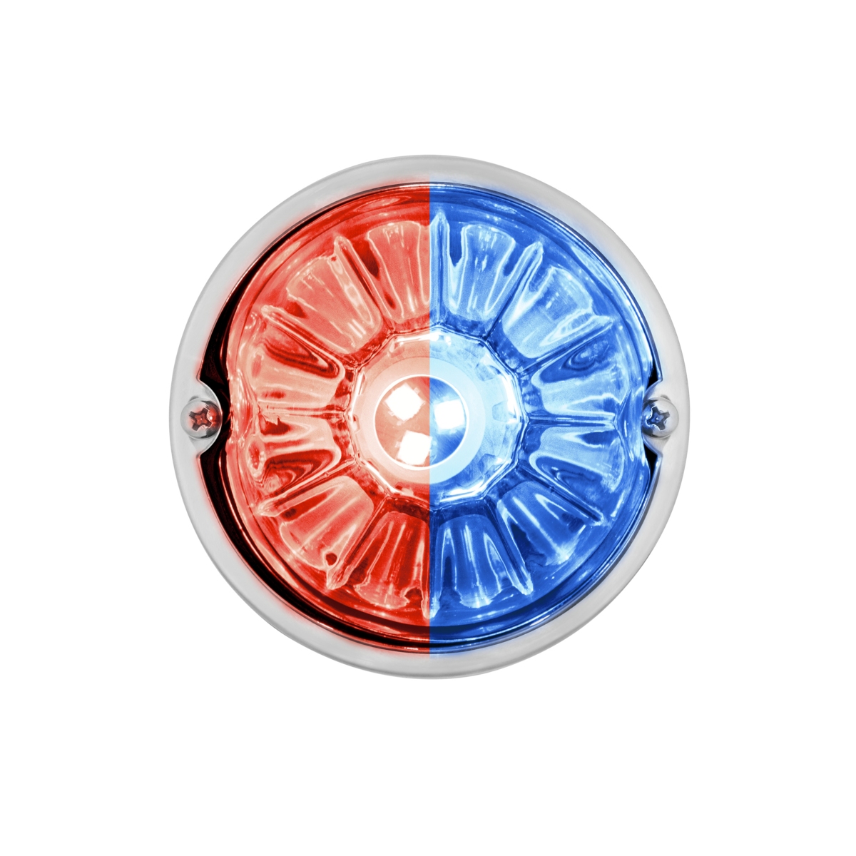 360-Degree Double Fury LED Bulb Glass Watermelon Flush Mount Kit-Red & Blue LED