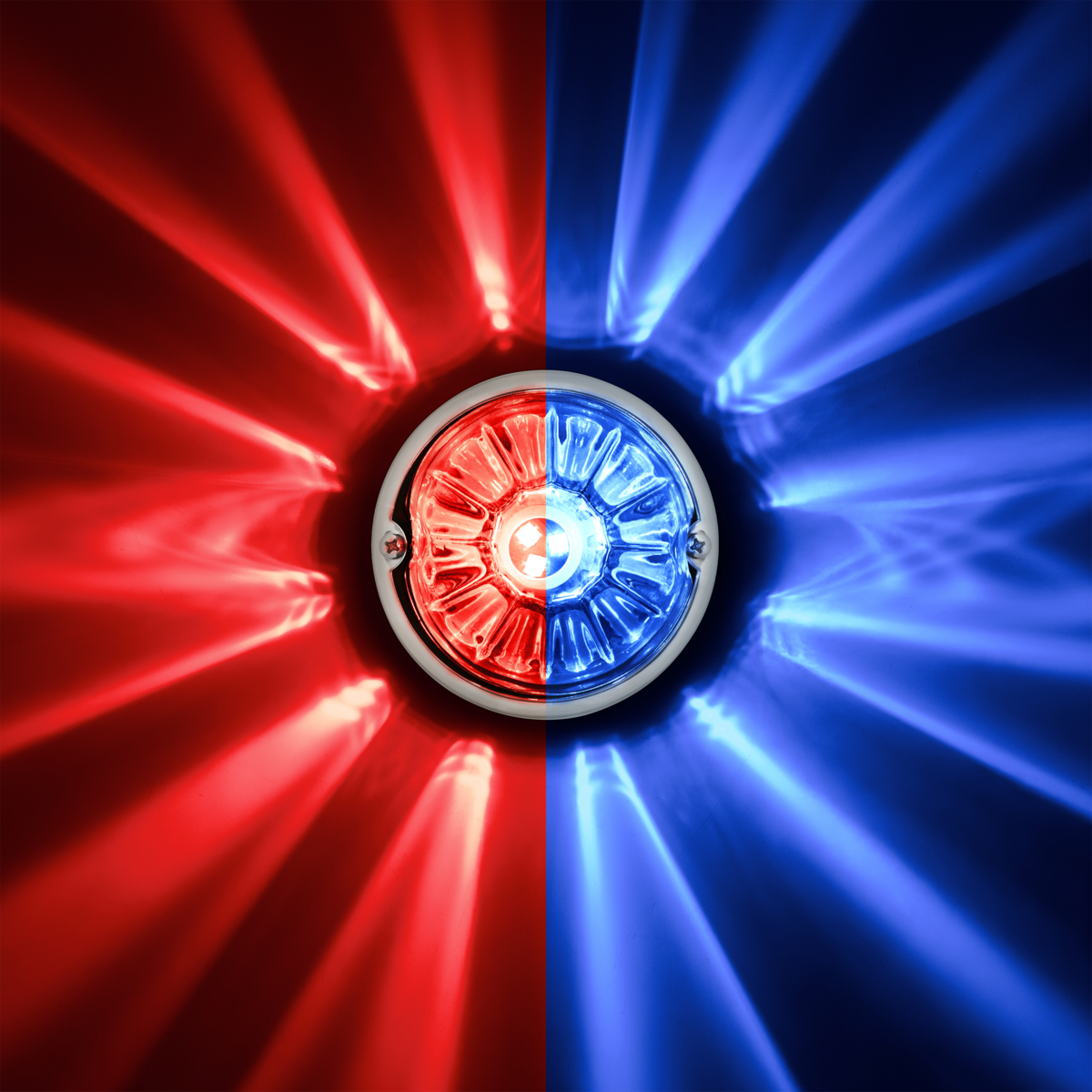 360-Degree Double Fury LED Bulb Glass Watermelon Flush Mount Kit-Red & Blue LED