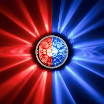 360-Degree Double Fury LED Bulb Glass Watermelon Flush Mount Kit-Red & Blue LED