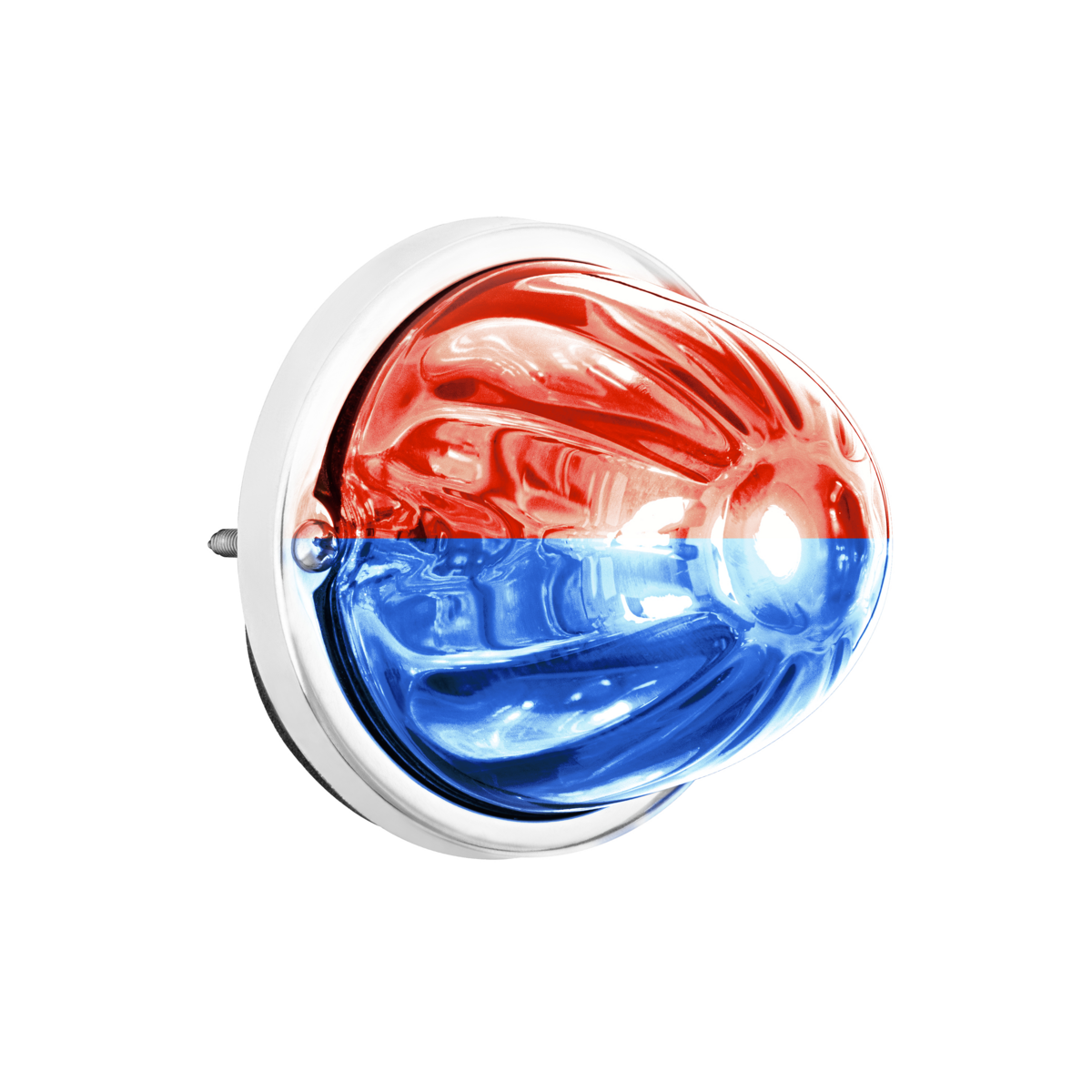 360-Degree Double Fury LED Bulb Glass Watermelon Flush Mount Kit-Red & Blue LED