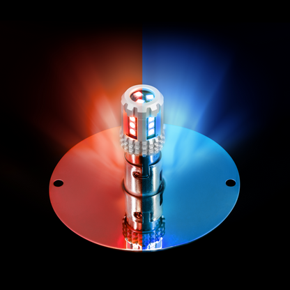360-Degree Double Fury LED Bulb Glass Watermelon Flush Mount Kit-Red & Blue LED